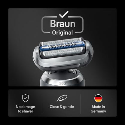 Braun Series 7 Electric Shaver Replacement Head, Easily Attach Your Shaver Head for a Shave as efficient as Day one, Compatible with New Generation Series 7 Shavers, 74S, Silver