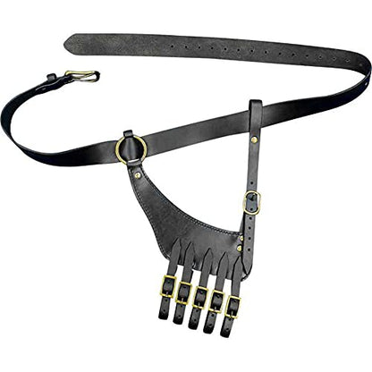 BLESSUME Medieval Knight Belt with Sword Frog Holster Rapier Scabbard Holder 1pc - color: Black 5