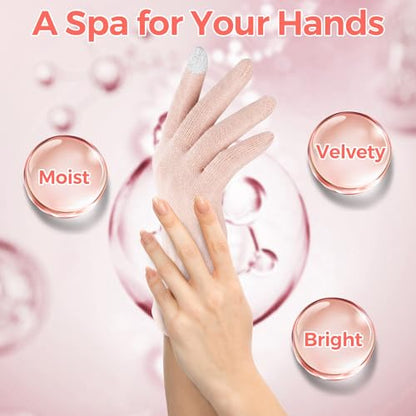 Donfri Touchscreen Cotton Moisturizing Gloves 6 Pairs, Pink, S - size: Small-Pink