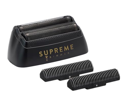 Supreme Trimmer Replacement Foil & Cutter SB63 | Hypoallergenic Foil for Crunch STF602 | Black - color: Black Foils & Cutters