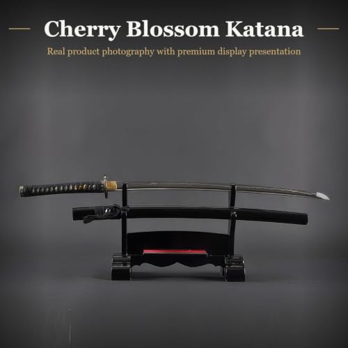 1045 Katana, Hand Forged Full Tang Japanese Sword | Classic Tsuba Series - color: Cherry Blossom