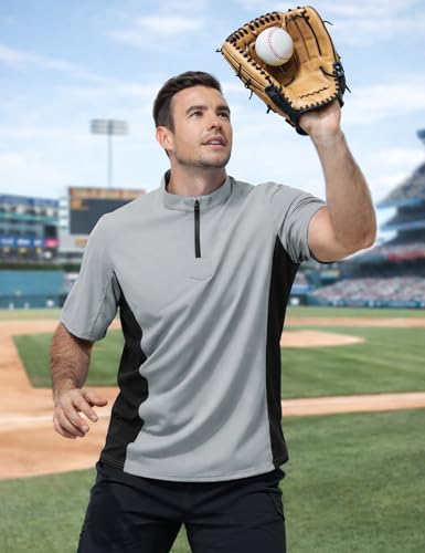 Men’s Cage Jacket Baseball Windbreaker Lightweight Batting Practice Pullover for Training Water-Resistant Jacket - color: Light Grey, size: Large