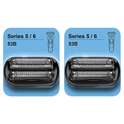 Series 5/6 53B Replacement Head for Braun Electric Foil Shaver, 2 Count - size: 1 Count (Pack of 2)