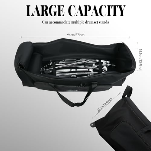 EASTROCK Drum Hardware Bag with Wheels Large Capacity Drum Carry Bag,Black - color: black2, size: with Wheels