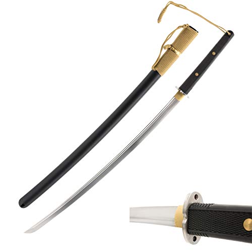 28.3" Manganese Spring Steel Katana Sword, Heat-Tempered Display