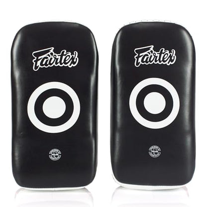 Fairtex Curved Muay Thai Pads, Kickboxing Punching Kicking Striking Shield - color: Black/White, size: Extra Thick