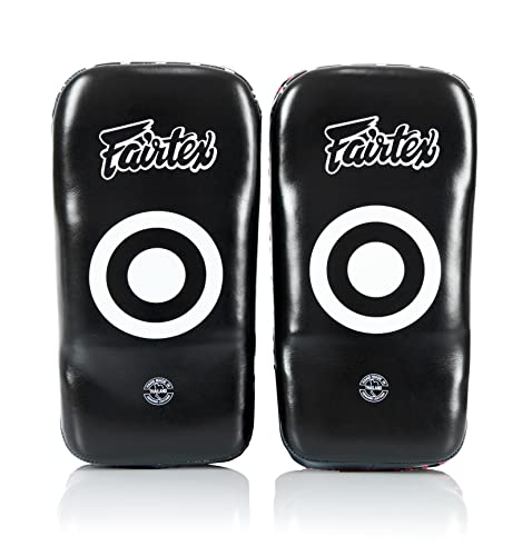 Fairtex Curved Muay Thai Pads, Kickboxing Punching Kicking Striking Shield - color: Black/Blue, size: Extra Thick