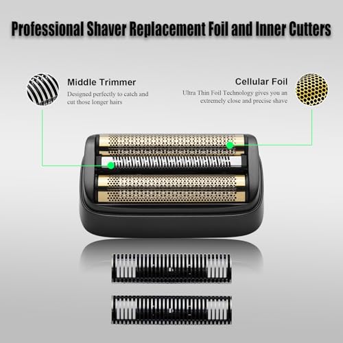 Replacement Foil & Inner Cutters for Andis 17300 reSURGE, Black, 3 Pack - color: 3 Pack