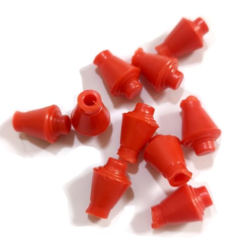 LEONARK Fencing Practice Sword Tips Foil/Epee Rubber Replacement Tips (for Practice Blades only) - Pack of 10 - color: 10 Red Foil Tips