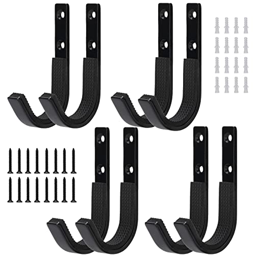 Gun Rack Storage Wall Mount Rifles Shotgun Hooks Horizontal Metal Hangers for Storing Shotguns Rifles Archery Bow Heavy Duty Steel - color: Black, size: 4 Pairs