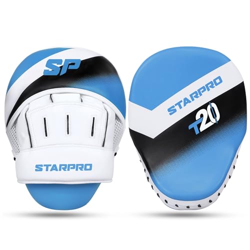 Starpro Boxing Pads – Ventilated Hook & Jab Training Mitts for Muay Thai Kickboxing MMA - color: Solar Blue