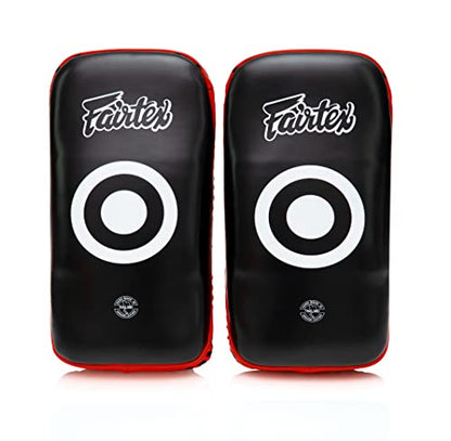 Fairtex Curved Muay Thai Pads, Kickboxing Punching Kicking Striking Shield - color: Black/Red, size: Standard