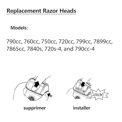 70B Replacement Head Compatible with Braun Series 7 Electric Shaver - color: Black