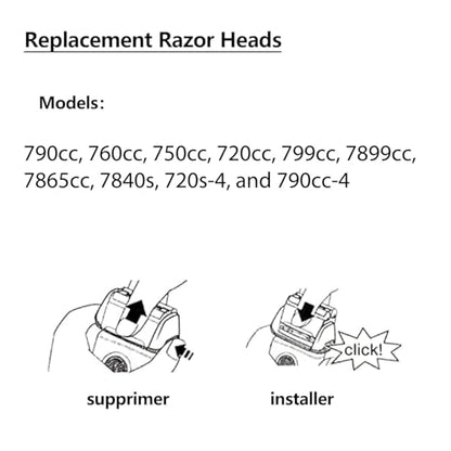 70B Replacement Head Compatible with Braun Series 7 Electric Shaver - color: Black