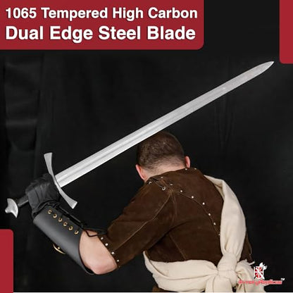 Armory Replicas™ Medieval Hand Forged Knight Sword EN45 Carbon Steel Full Tang with Scabbard - style: Medieval Knightly Arming Sword