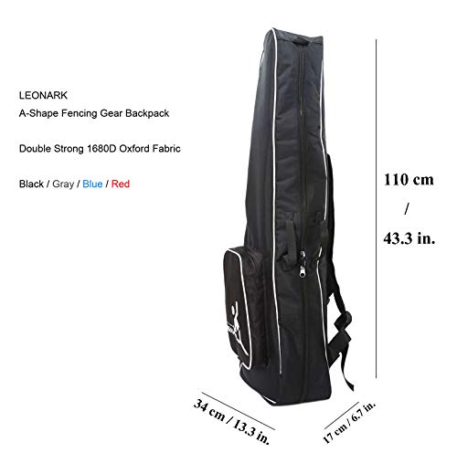 LEONARK Fencing Draw-bar Wheel Bag for Epee Saber and Foil - Hema Sword Bag Trolley Case for Fencing Suit and Mask - color: Black A