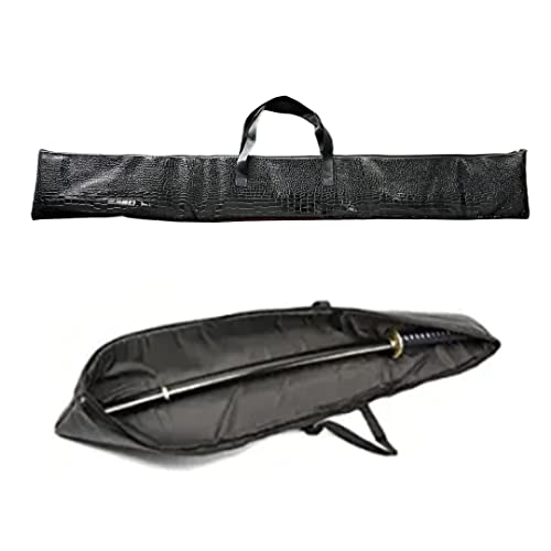 PU Leather Sword Carrying Case Japanese Samurai Sword Bag Proctive Storage Case Katana Bokken Handbag Crocodile Pattern