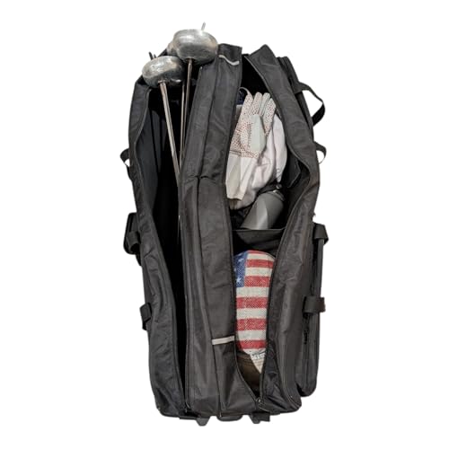Two Compartment Fencing Bag, Carry Sports Equipment Bag for Foil Epee and Saber, Travel Gear, Competition Bag with Straps, Elite Competition Bag