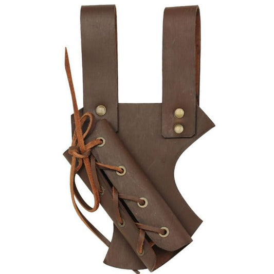 Armory Replicas™ - Genuine Bovine Leather Hawk Wood Sword Frog - Medieval Inspired Adjustable LARP Sabre Rapier Sword Weapon Frog Holster Holder Accessory - color: Brown, style: Right
