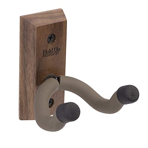 Hold Up Displays - Vertical Gun Hanger and Rifle Storage Securely Holds Firearm and Bow - Real Hardwood Harvested in Wisconsin - Made in USA - color: Walnut