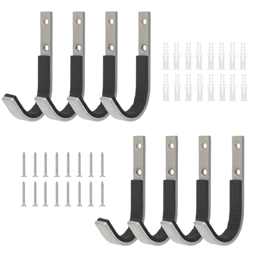 Gun Rack Storage Wall Mount Rifles Shotgun Hooks Horizontal Metal Hangers for Storing Shotguns Rifles Archery Bow Heavy Duty Steel - color: Silver, size: 4 Pairs
