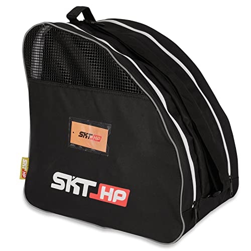 Roller Skate Bag with Adjustable Shoulder Strap for Kids and Adults to Hold Inline Skates and Knee Pads - color: A Black