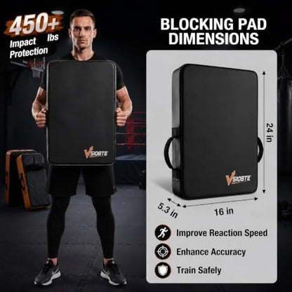 Football Blocking Pad 24x16 Inch, Football Training Equipment, 5 Handles (1 Adjustable), Dense Foam Tackling Dummy, Hitting Pad, Contact Shield, Basketball Training Pad, Football Practice Equipment