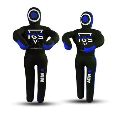 MMA Grappling Dummy Brazilian JIU Jitsu BJJ Punching Bag for Self Defense Wrestling Judo Karate Boxing Throwing Submission Standing Position - UNFILLED - color: Black Blue, size: 5FT / 59"