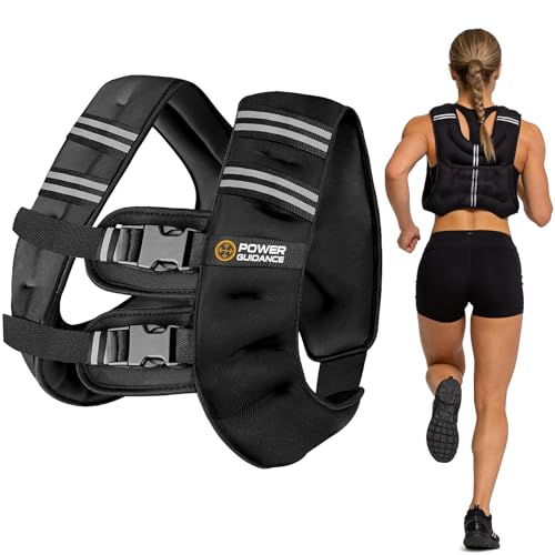 POWER GUIDANCE Weighted Vest for Men & Women with Reflective Stripes,Adjustable Workout Vest for Running, Jogging, Walking & Strength Training, Comfortable Rucking Weight Vest - size: 15lbs