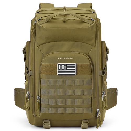 Maelstrom Tactical Backpack for Men, Water Resistant 40L Military Bag - color: B.khaki