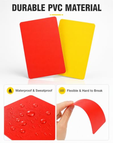 Toyvian 10pcs Professional Referee Cards - 5 Red & 5 Yellow Soccer Penalty Cards, Official Football Referee Cards for Match - color: 10 pcs Card