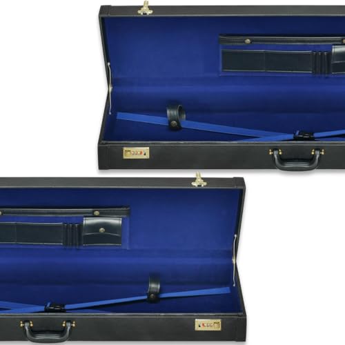 39 Inch Hard Sword Storage Case – Faux Leather Carry Briefcase with Velvet Interior, Combination Locks, Plain Black Finish