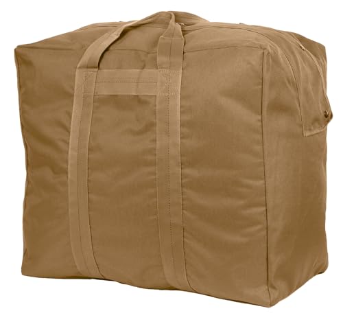 Rothco Enhanced Aviator Kit Bag - Heavy-Duty Outdoor Gear Carry Bag for Additional Storage, Coyote Brown - color: Coyote Brown