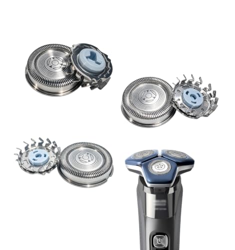 SH71/52 Replacement Blades for Philips Norelco Series 5000 & 7000 Angular Shavers, 3-in-1 Shaver Head Set (3 Blades + 3 Foils), Compatible with S5XXX, S7XXX, S8XXX, S9XXX, SU, SP Series