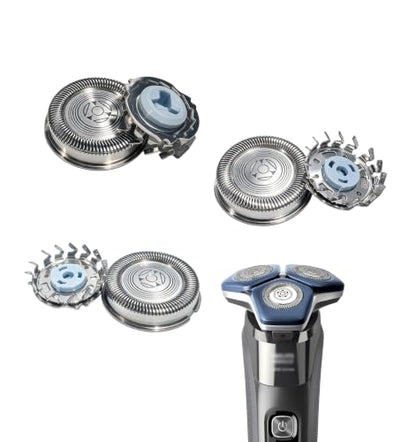 SH71/52 Replacement Blades for Philips Norelco Series 5000 & 7000 Angular Shavers, 3-in-1 Shaver Head Set (3 Blades + 3 Foils), Compatible with S5XXX, S7XXX, S8XXX, S9XXX, SU, SP Series