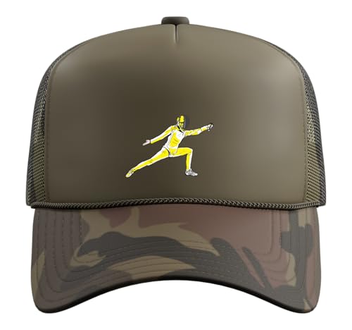 Funny Fencing Costume for Men Women Adult Kid Fencer Fencing Trucker Hat with Adjustable Mesh Back - color: Camo Green