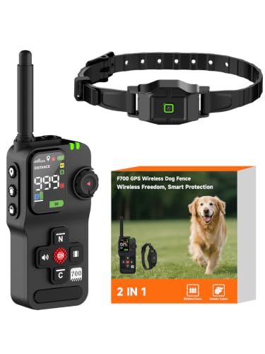 2-in-1 GPS Wireless Dog Fence & Training Collar System for Dogs 20+ lbs