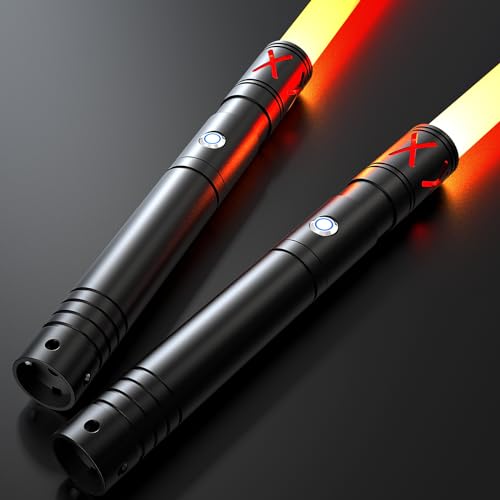 Lorsaberus Light Saber for Dueling 2 Packs Light Sabers for Kids with 12 RGB Colors 4 Sound Fonts Metal Hilt 2 in 1 Real Light Sabers Toys for Adult Christmas/Halloween Cosplay/Birthday Gifts - size: 30.71in/pack
