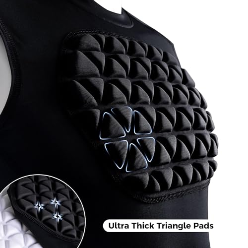 Adult Baseball Chest Rib Protector Padded Compression Shirt - color: Black, size: Large