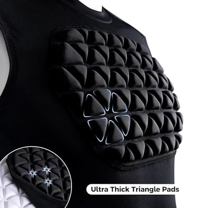 Adult Baseball Chest Rib Protector Padded Compression Shirt - color: Black, size: Medium