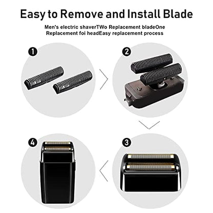 Shaver Replacement Foil & Cutters compatible with BaBylissPRO Double FXFS2(2PC Black) - color: 2PC Black
