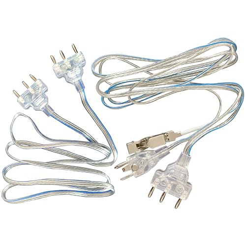 LEONARK Fencing Epee Saber Foil Body Cord Mask Cord Fencing Wire Clamp Clip- Two-Pin Plug/Three-Pin Plug Clear Wire (Set of 2) - size: Epee