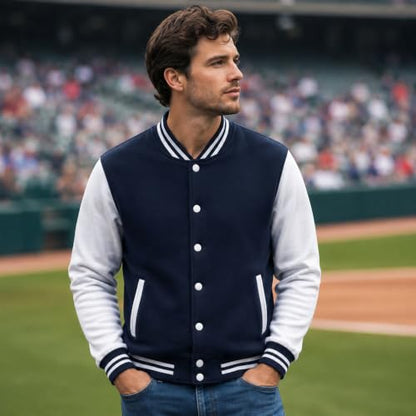 babyhealthy Men's Women's Varsity Baseball Jacket Casual Letterman Bomber Jacket Windbreaker Lightweight Jacket Coat - color: 003 Blue, size: XX-Large