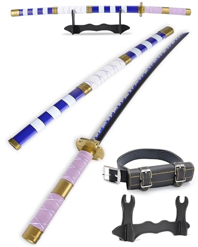 Cold Blade Katana Sword - 41 inches Katana Replica with Holster Belt and Display Stand - Sword with Authentic Design - color: Violet Flame