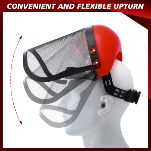 Sabary Safety Face Shield with Mesh Visor for Men, Black,Red - color: Black,red