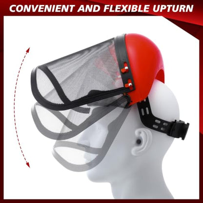 Sabary Safety Face Shield with Mesh Visor for Men, Black,Red - color: Black,red
