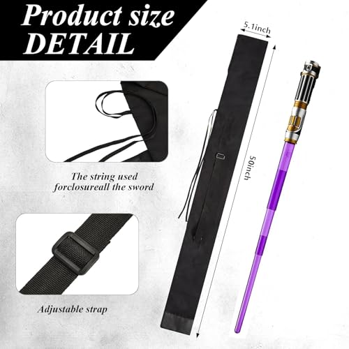 NUMJAW Sword Bag Back Lightsaber Holster Ninja scabbard Katana Back Holster with Strap Sword Back Holster Carrying Case Katana Sword Holder Back for Samurai Cosplay Costume Halloween Dress Up Party