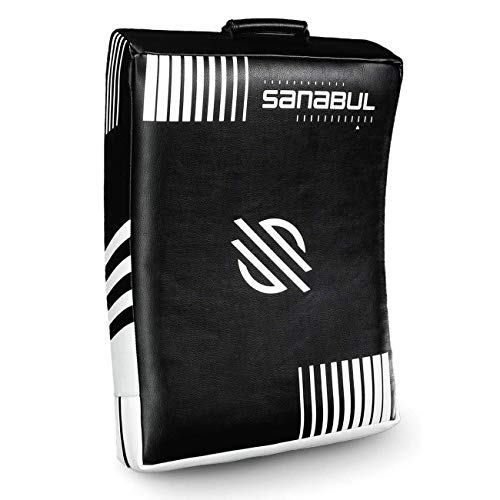 Sanabul Lab Series Striking Punch Shield Kickboxing Karate Martial Arts Muay Thai Taekwondo Kick Pads - Black/White, Standard