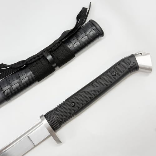 Tactical Katana Sword | 1060 High Carbon Steel Heat-Treated Full Tang Blade | TPR Shock-Absorption Handle | Sharp Blade Real Sword for Collection