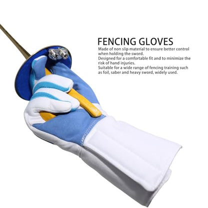 Fencing Glove Right Hand Anti Slip Knitted Fabric Comfortable Fit Fencing Training Glove for Saber Foil Epee - size: S 110cm